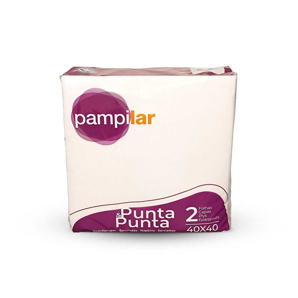 Guardanapos brancos Pampilar P&P de 40x40cm, pacote com 50 unidades, feitos de papel de alta qualidade.