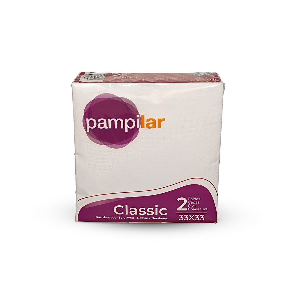 Guardanapos 33x33 2Fls Branco Pampilar 90un