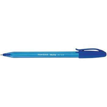 Esferográfica Paper Mate InkJoy azul de 1mm, pack com 50 unidades, caneta de escrita suave e confortável.