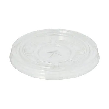 Tampa PET redonda transparente de 9,5cm com orifício, para copos, pacote com 50 unidades, marca Papstar