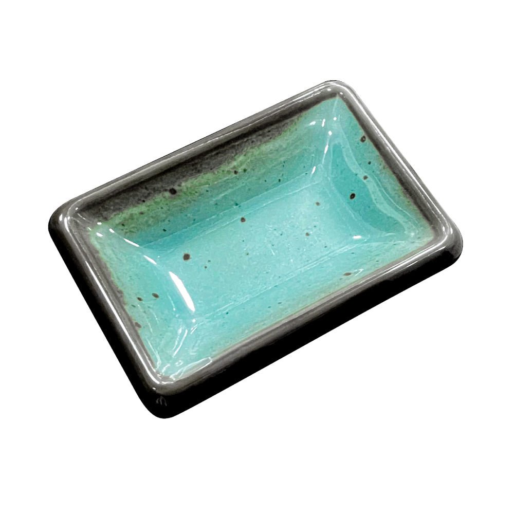 Molheira quadrada em melamina 8,8x6,1x2,5cm, cor terracota azul, 1 unidade