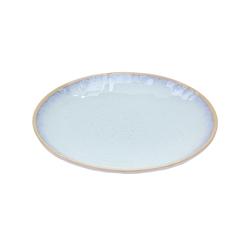 Prato redondo de melamina Halo Brilho da Perpetual, 21,5x3,2cm, com acabamento brilhante e design elegante.