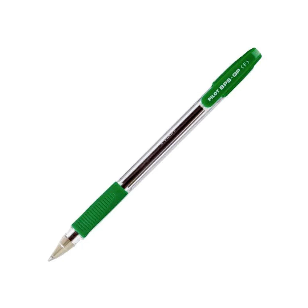 Esferográfica Pilot BPS-GP Grip Verde 0,7mm, caneta de escrita com corpo verde e ponta fina para escrita precisa.