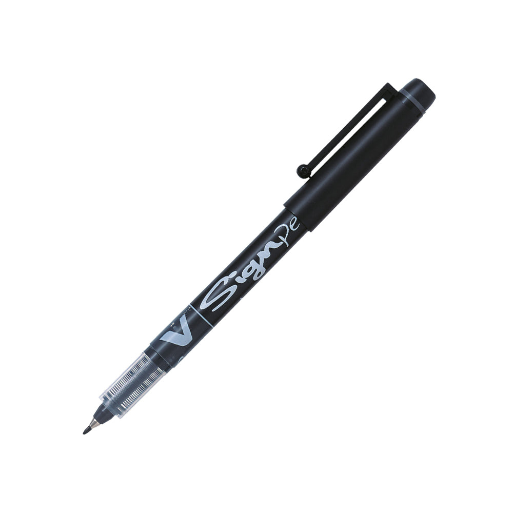 Marcador Pilot V-Sign Pen Médio 0,6mm preto para escrever e marcar com facilidade, em uma unidade.