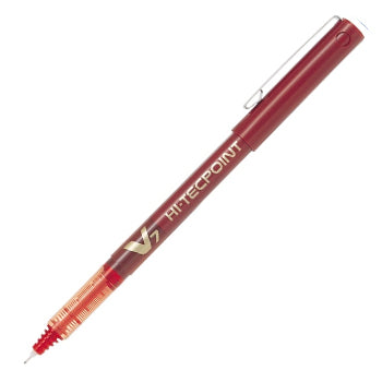Marcador Roller Pilot V7 0,7mm vermelho, caneta de alta qualidade para escrita precisa e duradoura