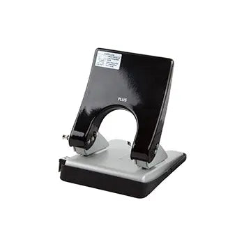 Furador Power-Assisted Plus PU-830A preto, furador de alta capacidade para 25 folhas, ferramenta de escritórios eficiente.