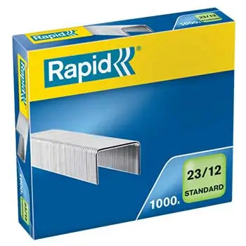 Agrafos Rapid 23/12 para 60/90 folhas, caixa com 1000 unidades, ferramenta de fixação para escritório.