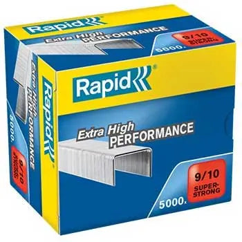 Agrafos Rapid 9/10 para 40-70 folhas, caixa com 5000 unidades, ímã para prender papéis firmemente