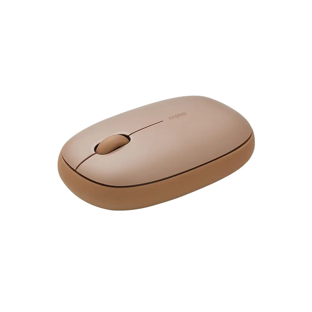 Rato wireless Rapoo M660 Silent, com design ergonômico e silencioso, ideal para escritório, mostra a parte superior do dispositivo
