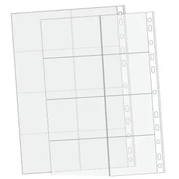 Conjunto de 100 bolsas A4 Roma 012mic com 10 divisórias, feitas de plástico transparente para organização eficiente.