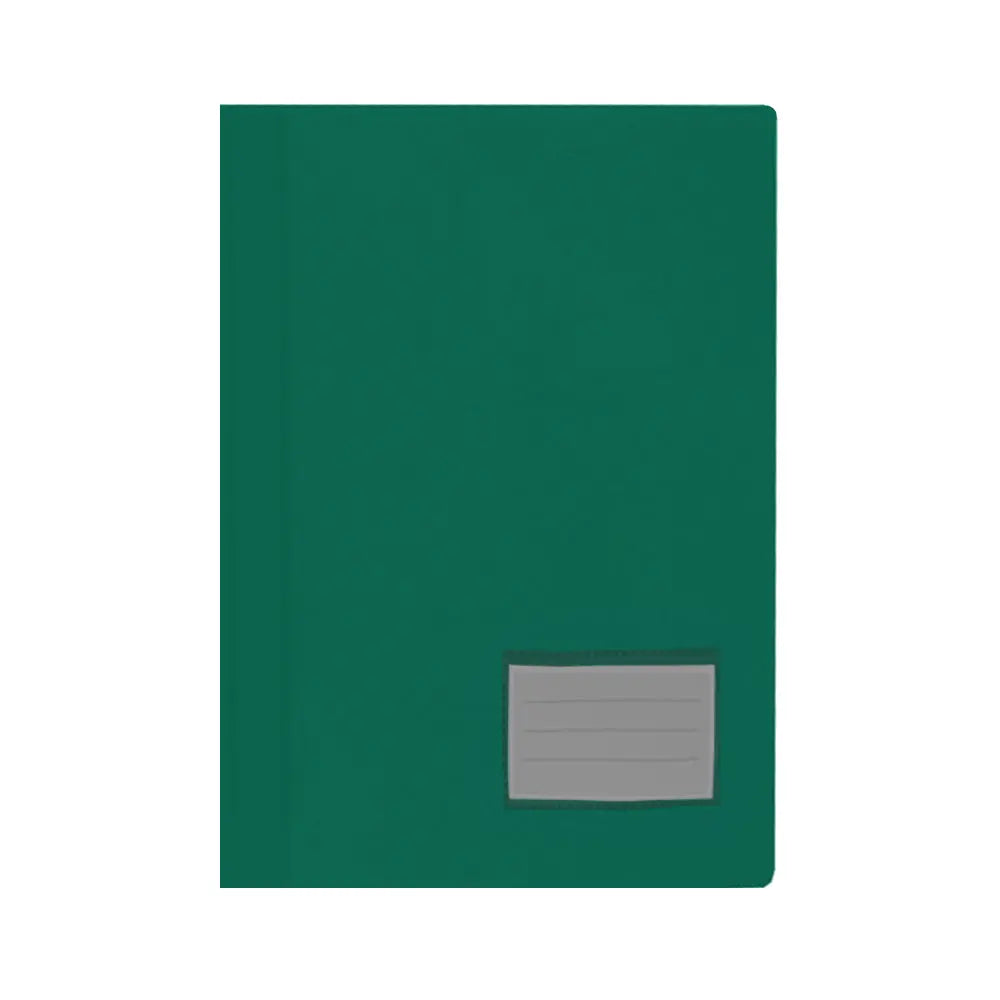 Classificador Roma verde com capa opaca e etiqueta, 1 unidade, ideal para organização de documentos.
