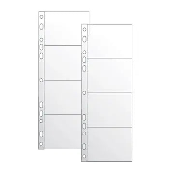 Recargas para cartões de visita Roma 391A, pack com 20 unidades, porta cartões de visita de plástico transparente.