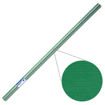 Rolo de papel kraft verde musgo Sadipal, 1x3m, 70g, usado para embalagem e projetos de DIY, mostrando a textura do papel.