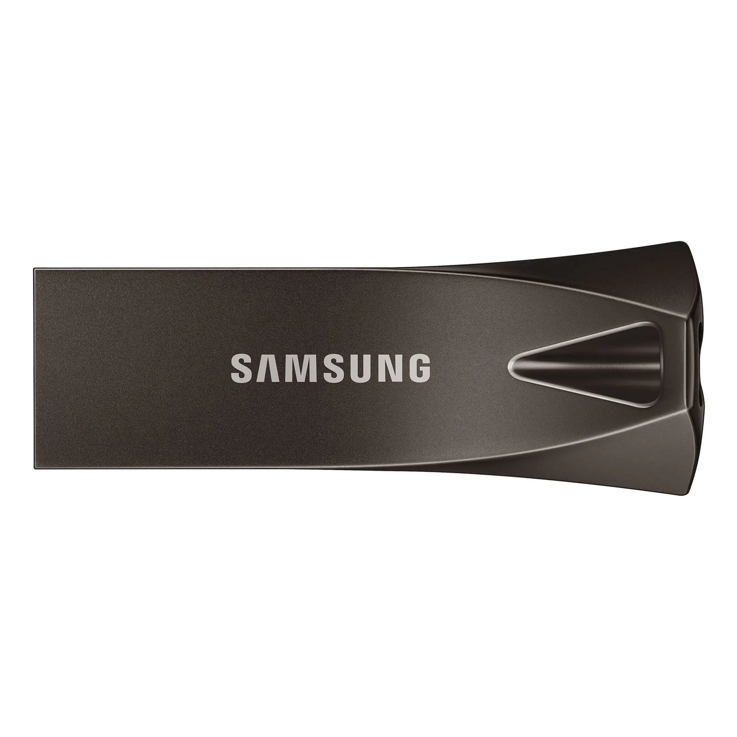 Pendrive USB Samsung Bar Plus 256GB USB 3.1 Titan Gray, compacto e resistente, com conexão rápida para armazenamento de dados.