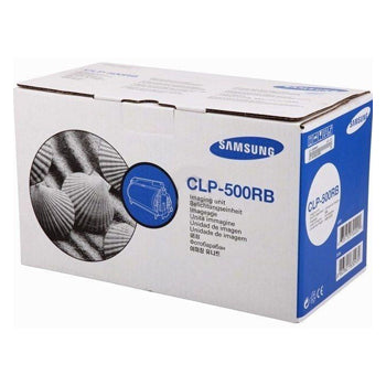 Tambor original Samsung preto CLP-500RB para impressoras, exibido em uma impressora Samsung.