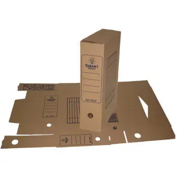 Caixa de arquivo kraft SmartD L140, 340x250mm, pacote com 25 unidades para organização de documentos.