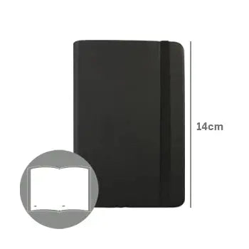 Bluepixel Equipamentos e Serviços Informáticos Lda | Bloco de Notas Liso 14x9cm Semi Pele Preto 116 Folhas SmartD Blocos Capa Dura