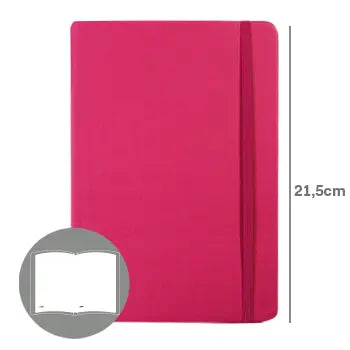 Bluepixel Equipamentos e Serviços Informáticos Lda | Bloco de Notas Liso Semi Pele Rosa 21,5x14,5cm 116Fls SmartD Blocos Capa Dura