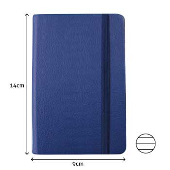 Bluepixel Equipamentos e Serviços Informáticos Lda | Bloco de Notas Pautado 14x9cm Semi Pele Azul - 116 Folhas SmartD Blocos Capa Dura