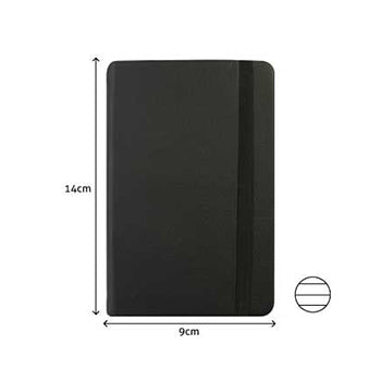 Bluepixel Equipamentos e Serviços Informáticos Lda | Bloco de Notas Pautado 14x9cm Semi Pele Preto - 116 Folhas SmartD Blocos Capa Dura