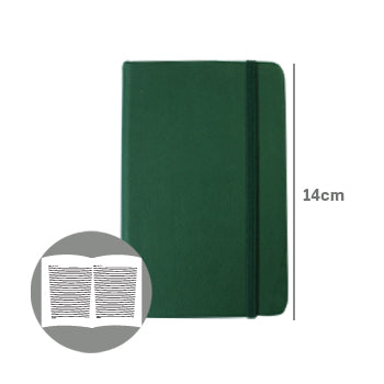 Bluepixel Equipamentos e Serviços Informáticos Lda | Bloco de Notas Pautado 14x9cm Verde Esmeralda - Semi Pele, 116 Folhas SmartD Blocos Capa Dura