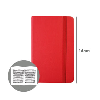 Bluepixel Equipamentos e Serviços Informáticos Lda | Bloco de Notas Pautado 14x9cm Vermelho Semi Pele – 116 Folhas SmartD Blocos Capa Dura