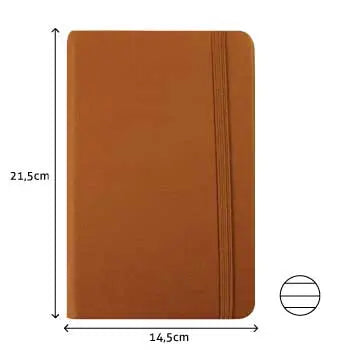 Bluepixel Equipamentos e Serviços Informáticos Lda | Bloco de Notas Pautado 21,5x14,5cm Semi Pele Camel 116 Fls SmartD Blocos Capa Dura