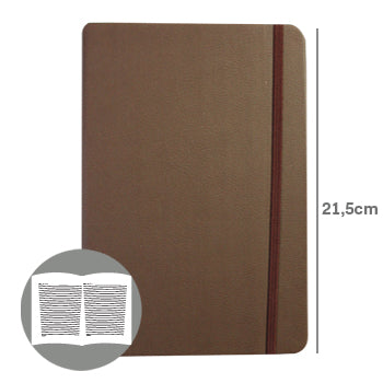 Bluepixel Equipamentos e Serviços Informáticos Lda | Bloco de Notas Pautado 21,5x14,5cm Semi Pele Castanho 116 folhas SmartD Blocos Capa Dura