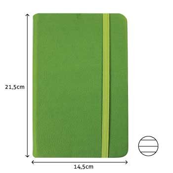 Bluepixel Equipamentos e Serviços Informáticos Lda | Bloco de Notas Pautado 21,5x14,5cm - Semi Pele Verde Esmeralda SmartD Blocos Capa Dura