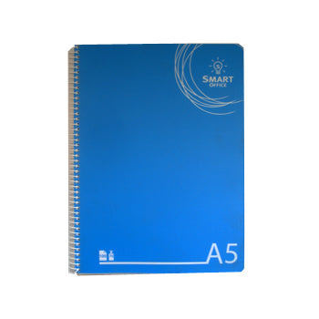 Caderno espiral A5 quadriculado Smart Office da SmartD com 100 folhas, capa plástica resistente, para anotações e estudos.