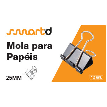 Bluepixel Equipamentos e Serviços Informáticos Lda | Molas para Papeis 25mm SmartD, Caixa Com 12 Unidades SmartD Clips e Molas