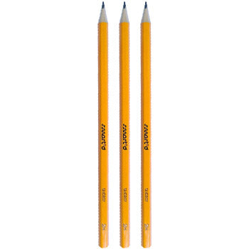 Conjunto de 3 lápis de grafite 2H SmartD para escrita e desenho de alta precisão, com ponta afiada e corpo resistente.