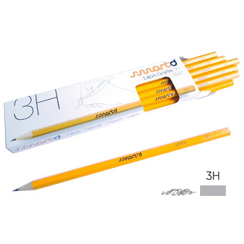 Lápis de grafite 3H SmartD, caixa com 12 unidades, mostrado em imagem com ponta afiada e corpo preto com marca.