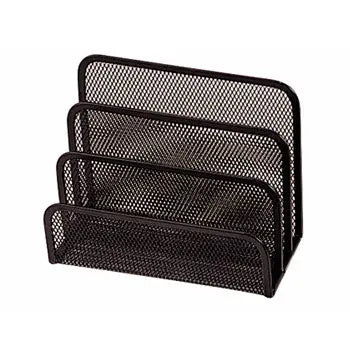 Suporte para cartas em rede metálica preto da SmartD, ideal para organização e armazenamento de cartas em ambientes domésticos.