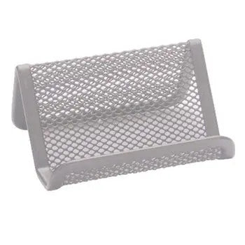 Porta-Nomes para Secretária em Rede Prata da SmartD, porta-cartões de visita para organização de nomes na mesa.