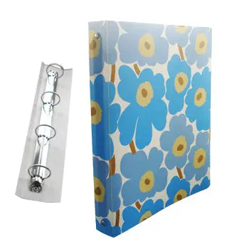 Pasta arquivo Marimekko azul da Smead, com 4 argolas e tamanho 310x240x40mm, para organização de documentos.