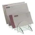 Suporte para cartas Smead Cristal Verde, porta cartas transparente para organização elegante de documentos.