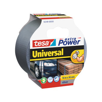 Fita adesiva de tecido cinza Tesa, 50mm x 10m, resistente para reparos e reforços.