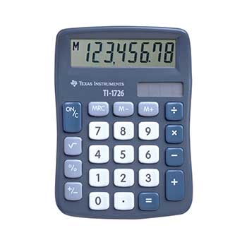 Bluepixel Equipamentos e Serviços Informáticos Lda | Calculadora Texas TI 1726 8 Dígitos para Escritório e Estudos Texas Secretária