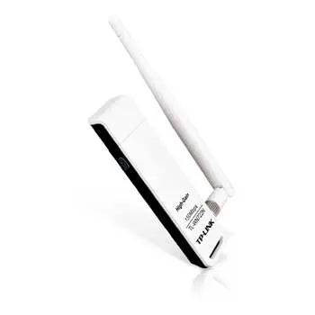 Adaptador USB-A Wireless TP-Link TL-WN722N com velocidade de 150Mbps, conexão Wi-Fi confiável e design compacto.