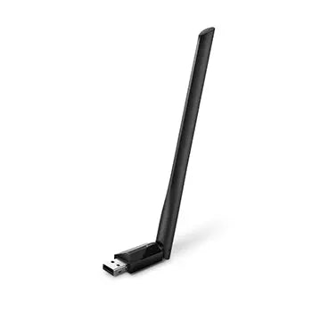Adaptador USB WiFi Dual Band AC600 TP-Link com antena, conectividade wireless de 433Mbps para computadores e laptops.