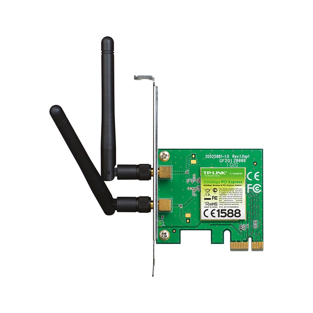 Placa de Rede PCIe Wireless TP-LINK TL-WN881ND 300Mbps, adaptador de rede sem fio para computadores.
