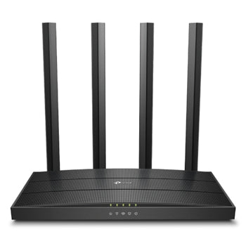 Roteador TP-Link AC1900 DualBand com 1300Mbps, 5 portas Gigabit e 4 antenas para conexão rápida e estável.