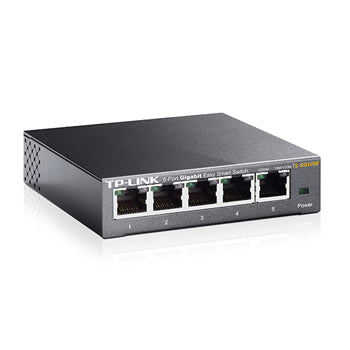 Switch Gigabit TP-Link TL-SG105E com 5 portas, design compacto, conexão rápida e confiável para redes domésticas e de escritório.