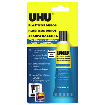 Bluepixel Equipamentos e Serviços Informáticos Lda | Cola para Plásticos Duros UHU 30g - Fixação Rápida e Durável UHU Bricolage
