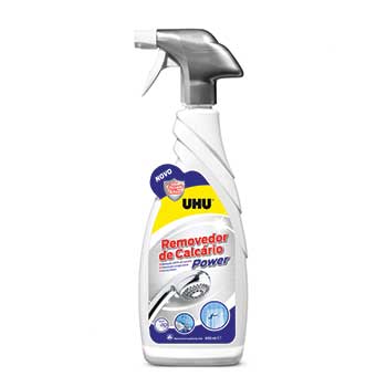 Removedor de Calcário UHU Power 650ml para WC e superfícies, limpeza potente e eficaz contra calcário e resíduos.