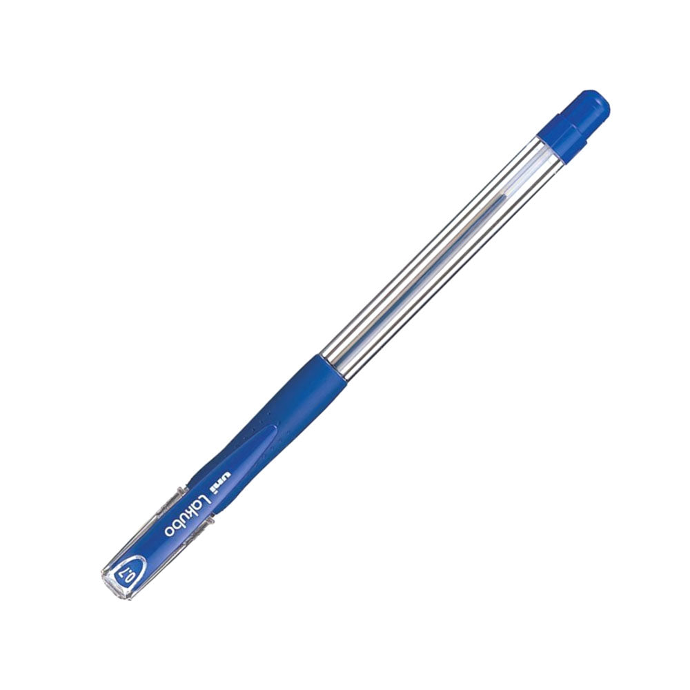 Caneta esferográfica Uni Lakubo SG100 azul com ponta de 0,7mm, escrita confortável e design elegante.