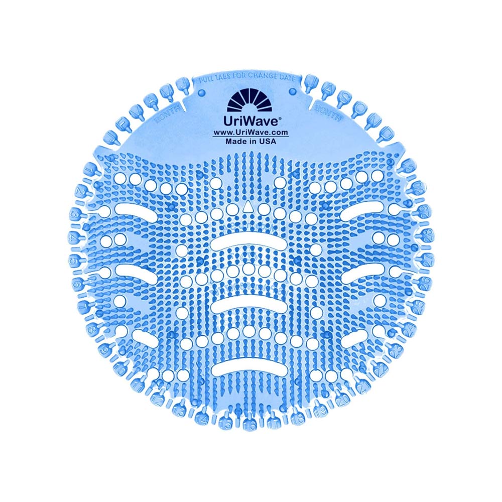 Tapete desinfetante Urinol Uriwave Ocean Azul para WC sanitários, com design higienizador e segurança.