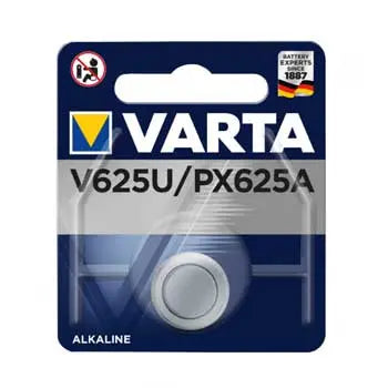 Pilhas alcalinas Varta LR9 V625U 1.5V, unidade, mostrada em embalagem branca sobre fundo neutro.