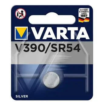 Pilhas Varta V390 SR54 de 1.55V para relógios, unidade, mostrador com bateria e embalagem.